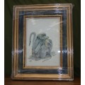`Babies of the Bush` by Kalle Reimer 1936 - 2000 `Baboon` in Stunning NEW Frame Print