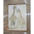 `Babies of the Bush` by Kalle Reimer 1936 - 2000 `Giraffe` in Stunning NEW Frame Print