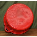 Vintage Red Enamel Lidded Pot