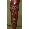 Pair of African Hanging Wall Masks (Male and Female)