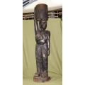 Hand Carved African Female Statue