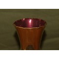 Bohemian Red Glass Vase with Twisted Stem