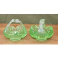 Pair of Green Glass Dishes