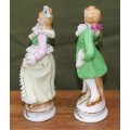Pair of Dresden Style Male and Female Salt and Pepper