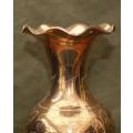 Brass Hand Etched Vase