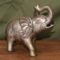 Vintage Cast Brass Indian Elephant (Trumpeting)