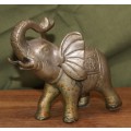 Vintage Cast Brass Indian Elephant (Trumpeting)