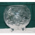 Rose Cut Crystal Spherical Vase