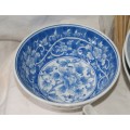 39 Piece Chinese Porcelain Dinner Service 8 Place settings, Box of Vintage Chopsticks, Bamboo Skewer