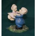 Teddy Bear Dad and Daughter Figurine