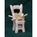 Vintage Porcelain Chair Ornament with Material Flowers