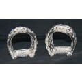 2x Hand Cut Crystal Serviette Rings