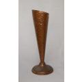 Vintage Hand Beaten Copper Fluted Vase