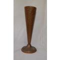 Vintage Hand Beaten Copper Fluted Vase