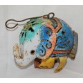 Hand Made and Painted Metal Elephant Tea Light Holder