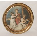 Brass Framed Silk Picture `Lawrence - Portrait of the Fluyder Children`