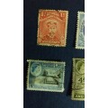 Rhodesia & Nyasaland  King George 1922 1d & Queen Elizabeth 1954 1d , 1959 3d & 4d.