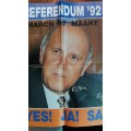 National Party-De Klerk 17 March 1992 Referendum Campaign Pamphlet with newspaper cutting on results
