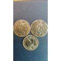 France 1979 & 1981 2 Franc & 1992 1 Franc * 3 x coins*