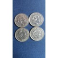 Netherlands 1973, 1976, 1978 & 1980 1 Gulden * 4 x coins* Queen Juliana