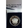 South Africa King Protea 2007 R1 with Nelson Mandela 1993 in capsule *Sterling Silver no 3166*