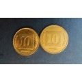 Israel 1984 & 2017 10 Agorot * 2 x coins*