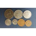 South Africa 1977 Coin Set includes R1, 50c, 20c, 10c, 5c, 2c & 1c * All circulated coins*