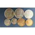 South Africa 1988 Coin Set includes R1, 50c, 20c, 10c, 5c, 2c & 1c * All circulated coins*
