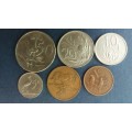 South Africa 1971 Coin Set includes 50c, 20c, 10c, 5c, 2c & 1c * All circulated coins*