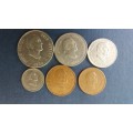 South Africa 1976 Coin Set includes 50c, 20c, 10c, 5c, 2c & 1c * JJ. Fouche all circulated coins*