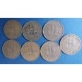 South Africa 1953 - 1955 & 1957 - 1960 1 Penny * Elizabeth 2nd - 7 x Coins*