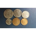 South Africa 1986 coin set includes 50c, 20c, 10c, 5c, 2c & 1c * All circulated coins*