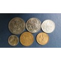 South Africa 1986 coin set includes 50c, 20c, 10c, 5c, 2c & 1c * All circulated coins*