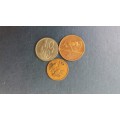South Africa 1972 10c, 2c & 1c * All circulated coins*