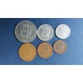 South Africa 1970 set includes 50c, 10c, 5c, 2c, 1c & 1/2 c * All circulated coins*