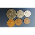 South Africa 1970 set includes 50c, 10c, 5c, 2c, 1c & 1/2 c * All circulated coins*