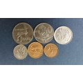 South Africa 1989 coin set includes R1, 50c, 20c, 10c, 2c & 1c * All circulated coins*