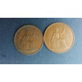 United  Kingdom 1937 & 1938 1 Penny * King George V1*