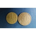 Chile 1978 1 peso & 2006 50 pesos * 2 x coins*