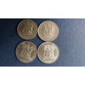 South Africa 1972, 1978, 1984 & 1986 10 cents * 4 x coins*