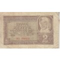 WORLD WAR 2 - POLAND 2 ZLOTE 1941 P100 F