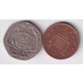 GREAT BRITAIN 20 PENCE and 1 PENNY 1998 - SEE SCANS