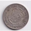 SOUTH AFRICA - 20 Cents  1961 Silver (.500)  KM#61