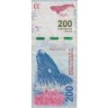 ARGENTINA  200 Pesos 2016 P364a VF - WHALE