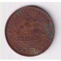 UNION OF SOUTH AFRICA - ½ Penny - George VI 1951 Bronze KM#33.2