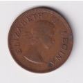 UNION OF SOUTH AFRICA - ½ Penny - ELIZABETH II 1953 Bronze KM#45