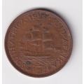 UNION OF SOUTH AFRICA - ½ Penny - ELIZABETH II 1953 Bronze KM#45