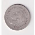 UNION OF SOUTH AFRICA 1942  TICKEY 3 PENCE (SILVER)  KM35.1