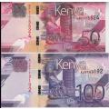 KENYA SET 2 PCS 50 100 SHILLINGS 2019 P 52 53 UNC