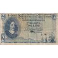 SOUTH AFRICA TWO RAND 1961 M.H.DE KOCK BANKNOTE VF
